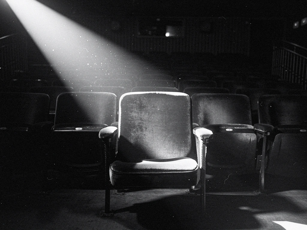 Cinematic light beam in an empty theater
